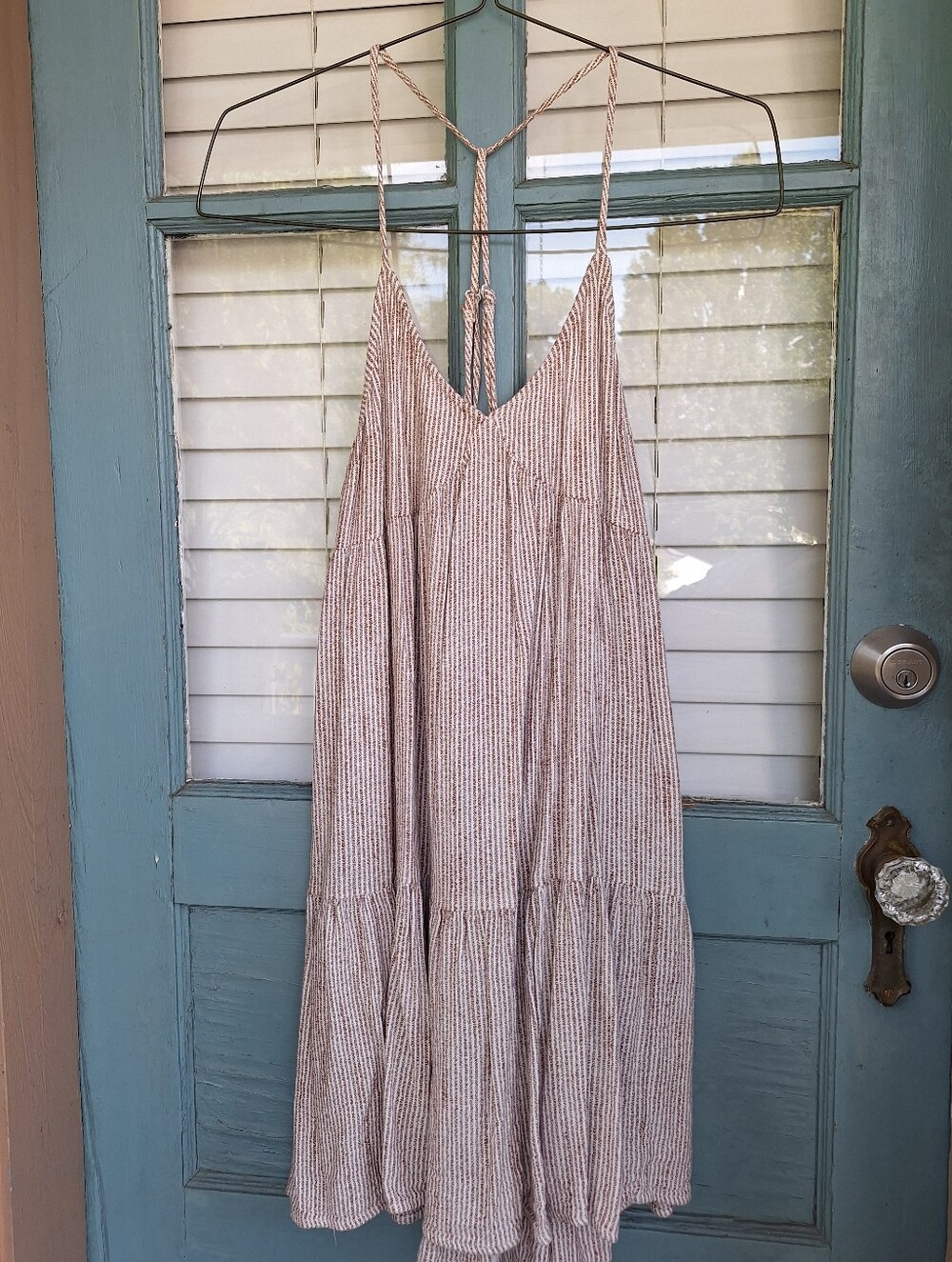 Aerie sz M striped open back hi low sundress